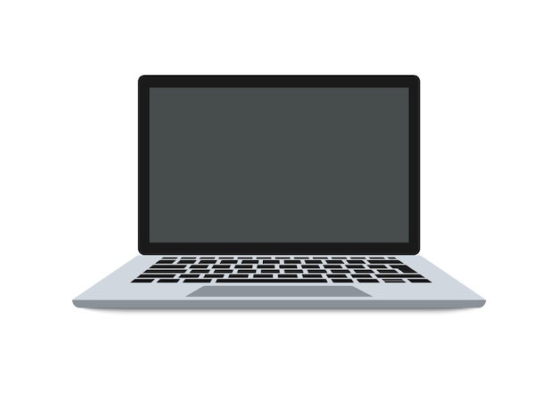 Laptop com tela em branco vista frontal do computador