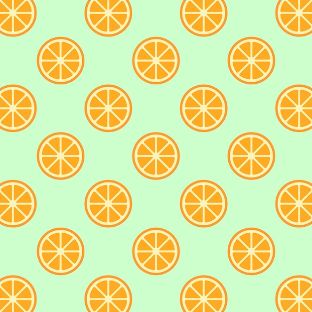 Laranjas sem costura padrão mínimo estilo plano fatias de laranja ilustração vetorial moderna