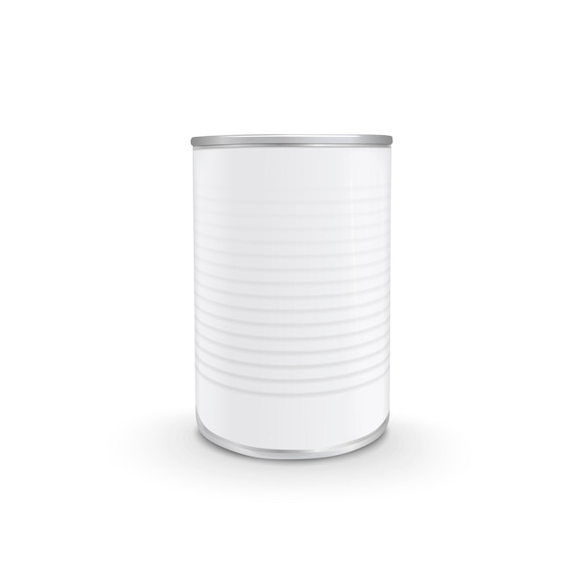lata de comida em branco