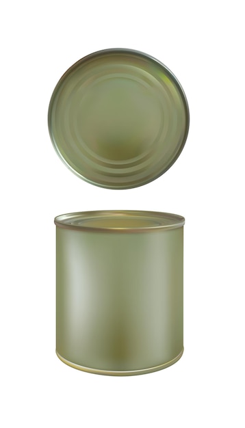 Lata de metal branco em branco para sopa de feijão e outros produtos Lata de lata simulada