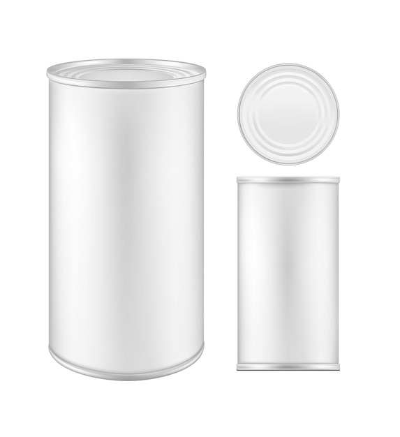 Lata de metal branco em branco para sopa de feijão e outros produtos Lata de lata simulada