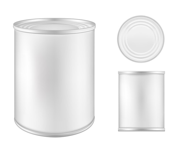 Lata de metal branco em branco para sopa de feijão e outros produtos Lata de lata simulada