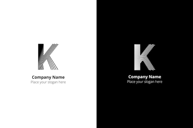 Latter K logo plana logomarca da letra para a letra k