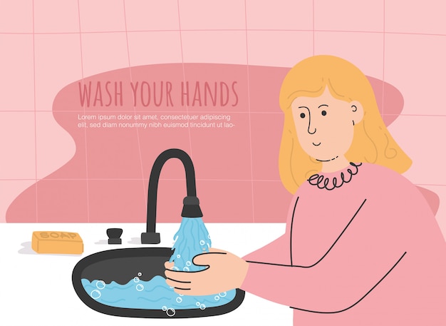 Lave as mãos para se proteger de infecções.