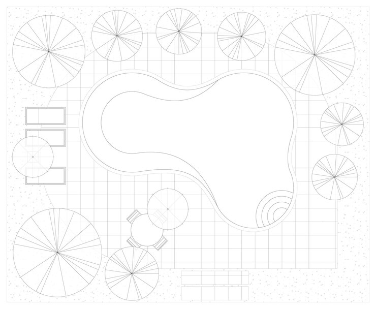 Vetor layout da piscina