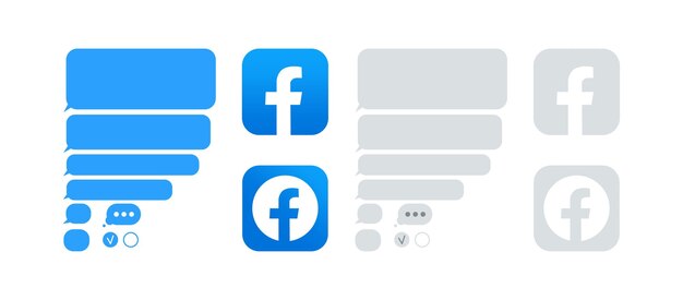 Vetor layout de bate-papo layout de bate-papo azul liso do facebook ilustração em vetor