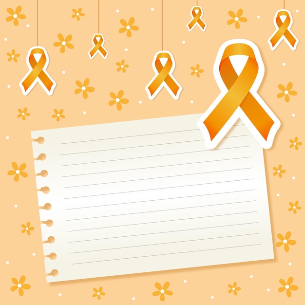 Vetor layout de cartão com fita laranja para campanha maio laranja contra a violência pesquisa de crianças 18