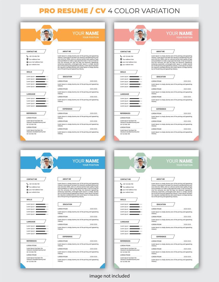 Vetor layout de currículo limpo e moderno ou vetor de modelo de cv