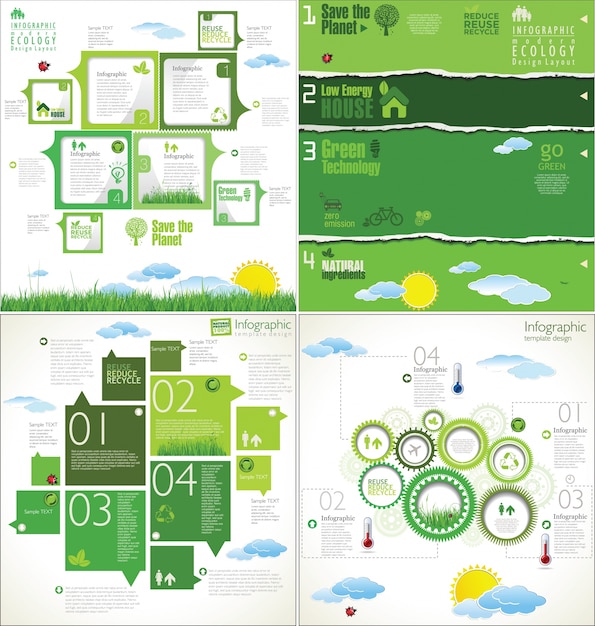 Vetor layout de design ecologia moderna