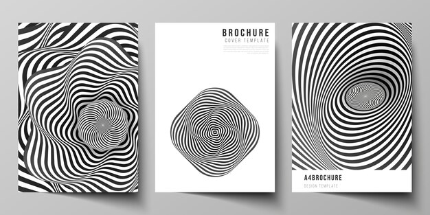 layout de modelos de capa moderna de formato A4 para brochura, geométrica 3D abstrata