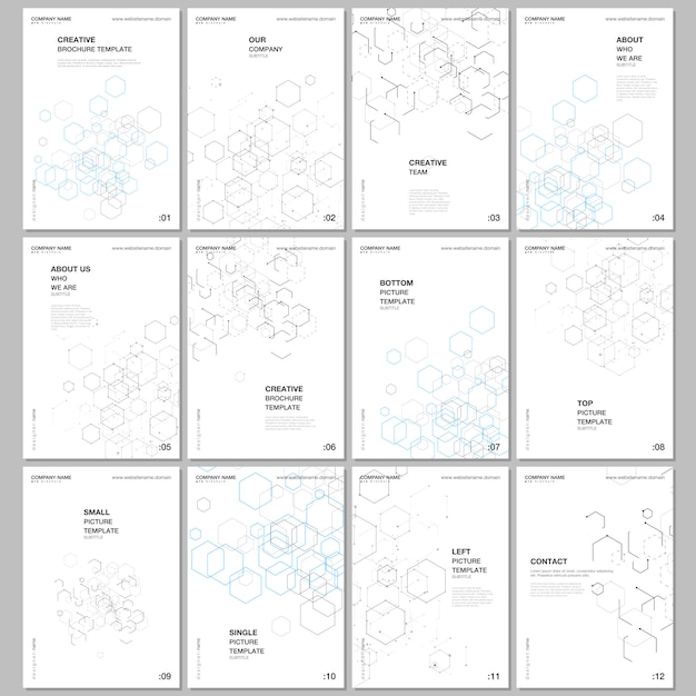 Vetor layout de modelos de capas para folheto panfleto