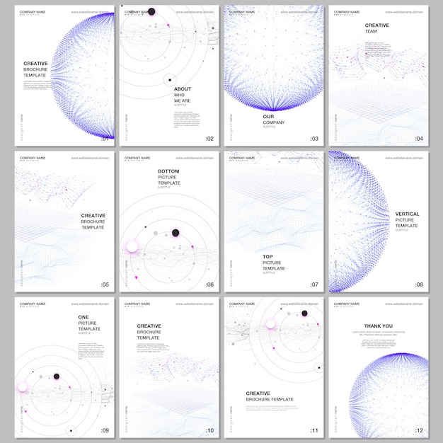 Vetor layout de modelos de capas para folheto panfleto