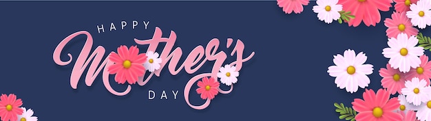 Layout do banner do dia das mães com flores