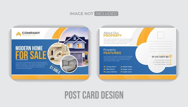 Layout único Cartão postal de negócios de venda de casa de estilo criativo ou modelo EDDM