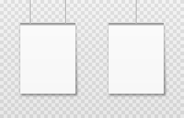 Layout vetorial de cartazes pendurados png cartaz para publicidade modelo em branco cartazes em branco brancos