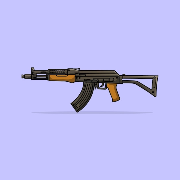 Lct ak-47 g04 nv aeg gun com ilustração vetorial de balas. tiros na cabeça. ilustração de ícone de arma.