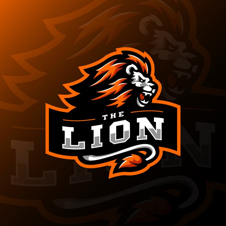 Leão mascote logotipo esport jogos ilustração