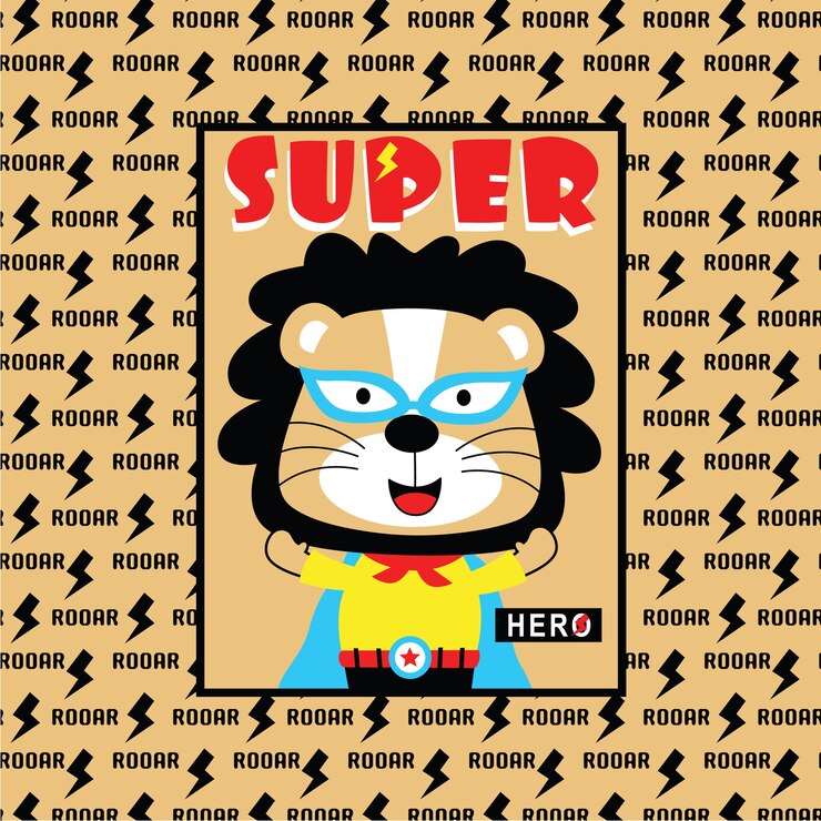 Vetor leão o super-herói