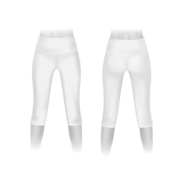 Vetor leggings brancas calças isoladas no fundo branco