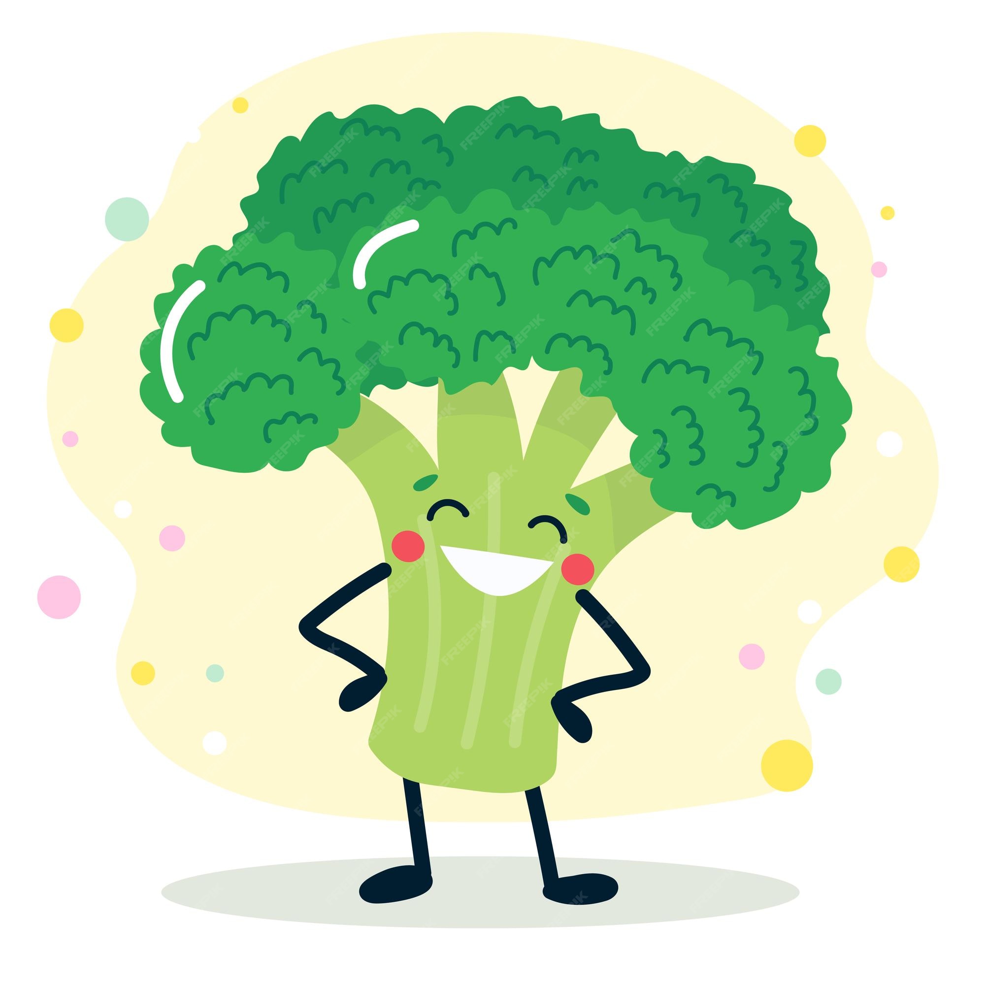 Personagem De Desenho Animado De Brócolis Vegetal Emoji Mascot Ilustração  do Vetor - Ilustração de mascotes, feliz: 220542072