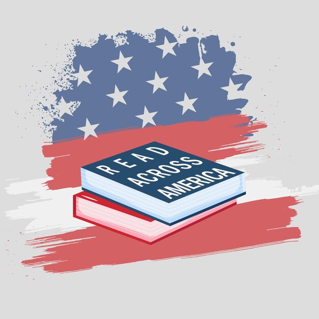 Leia o modelo do conceito Across America Day com ilustração vetorial de fundo moderno de inscrição de texto