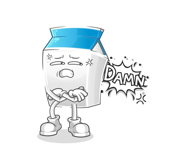 Vetor leite muito chateado vetor de personagem de ilustração