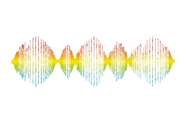 Vetor leitor de música de pulso logo de onda colorida de áudio