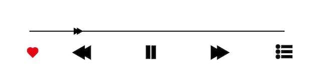 Leitor de música sir interface design widget de reprodutor de mídia de áudio com botões e barra de duração da música elemento de design para música eps 10