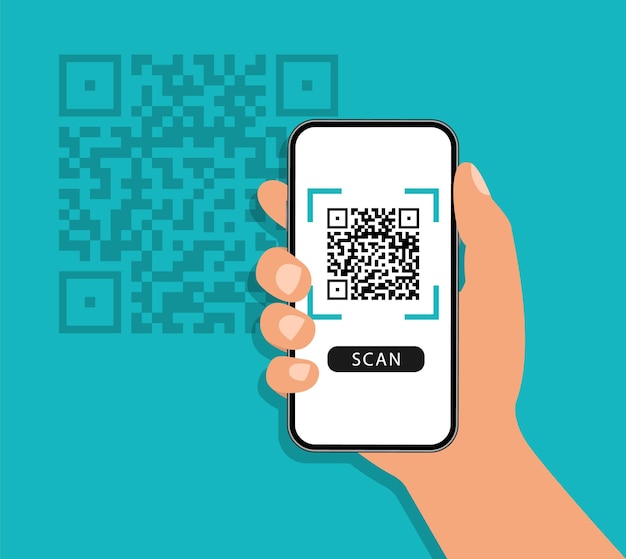Leitura do código QR para o código Qr do smartphone para pagamento