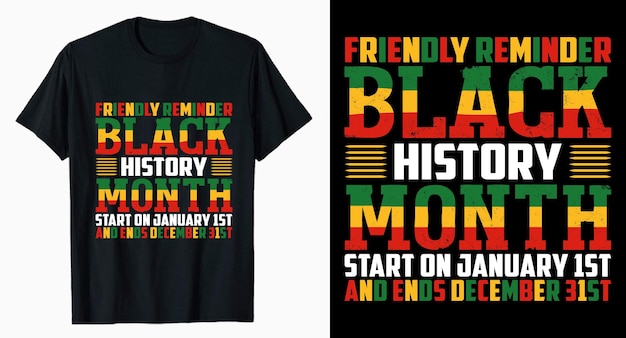 Lembrete amigável história negra juneteenth design de camiseta