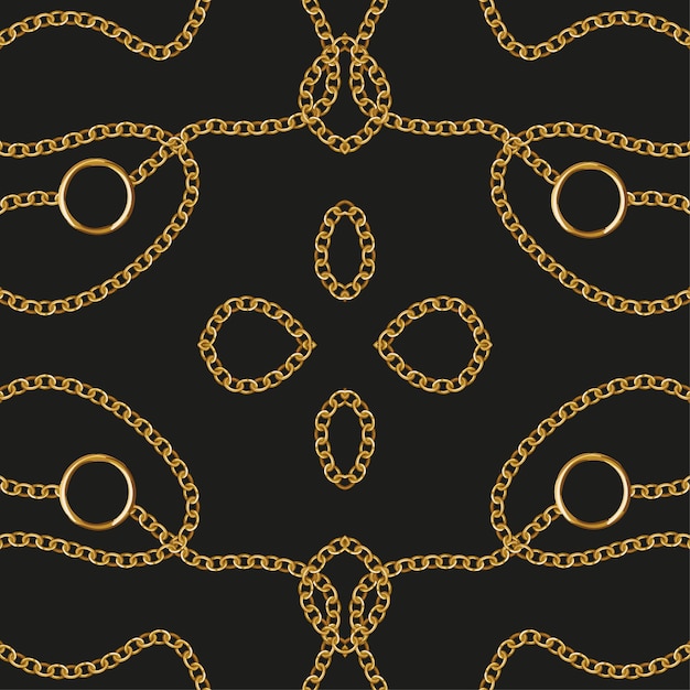 lenço de seda design cadeia padrão têxtil impressão vector fundo