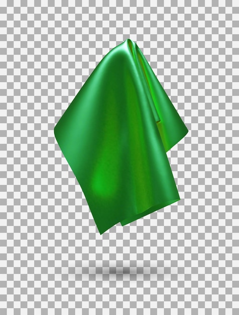 Lenço de tecido brilhante verde ou toalha de mesa pendurada