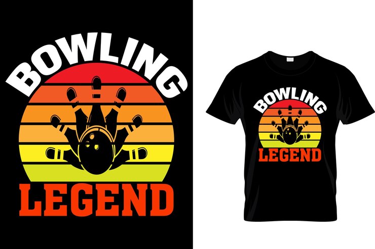 Vetor lenda do bowling t-shirt de bowling