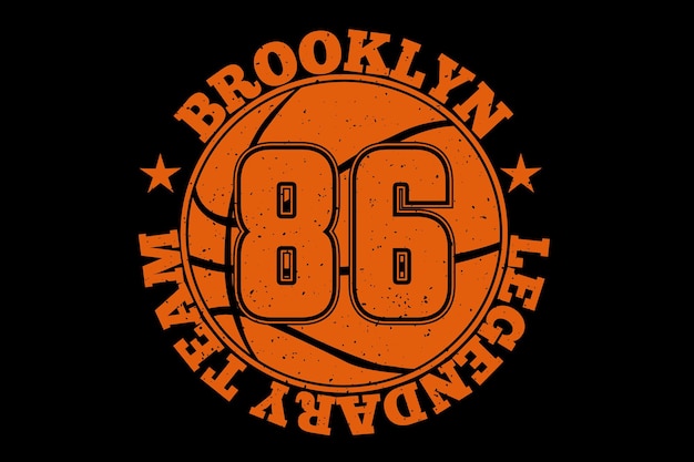 Lendária equipe de basquete vintage do brooklyn