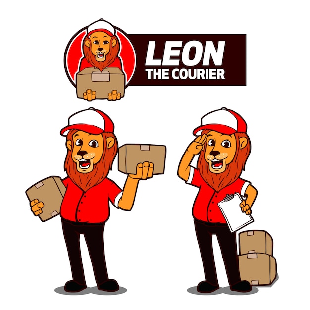 Vetor leon o correio mascot logo