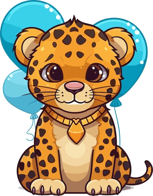 Vetor leopardo de juneteenth dos desenhos animados no fundo branco vetor generativo ai