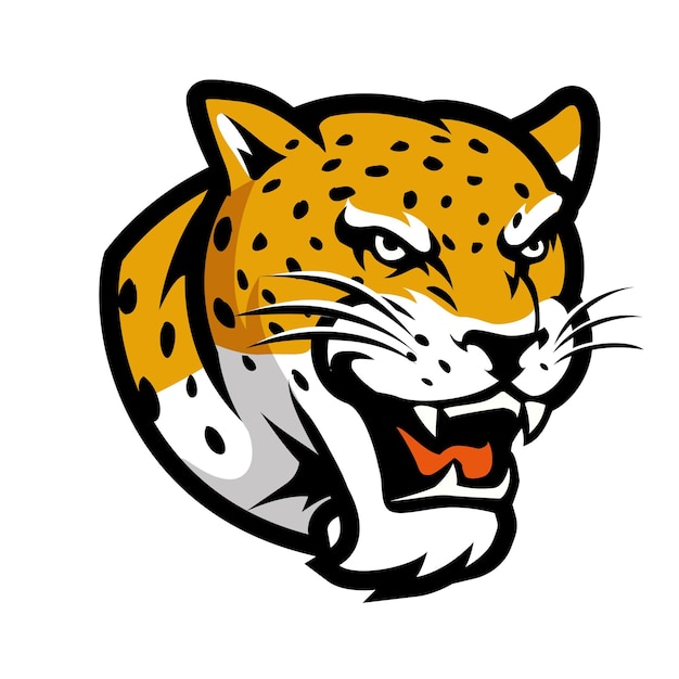 Leopardo para esport e logotipo de mascote esportivo isolado