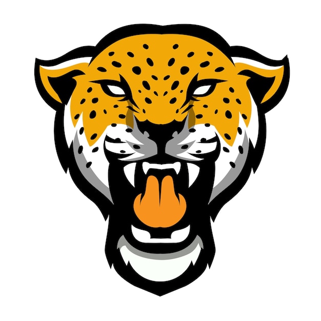 Leopardo para esport e logotipo de mascote esportivo isolado