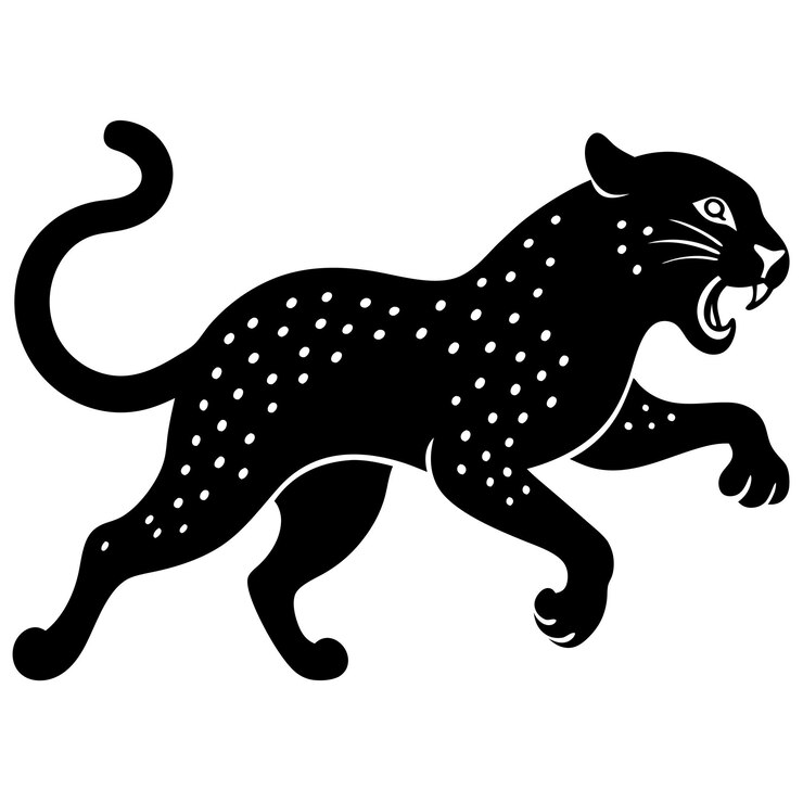 Vetor leopardo zangado saltou um incrível encontro com a vida selvagem capturado pela câmera