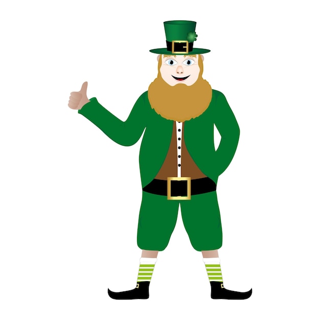 Leprechaun de desenho animado no dia de São Patrício
