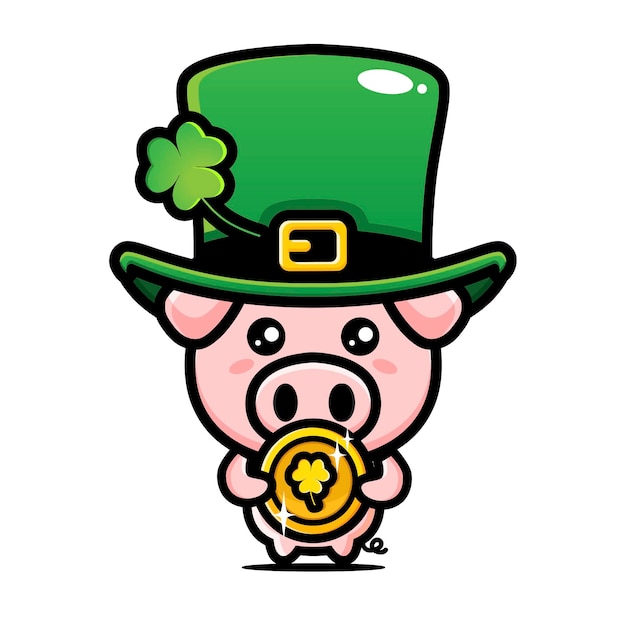 Leprechaun do porco do dia de são patrício