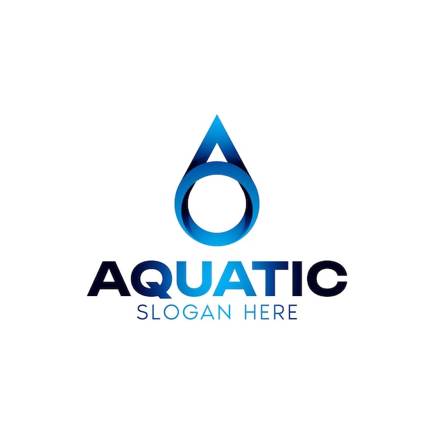 Letra a aqua logo design vetorial