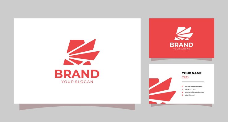 Vetor letra a e logotipo das asas com cartão de visita