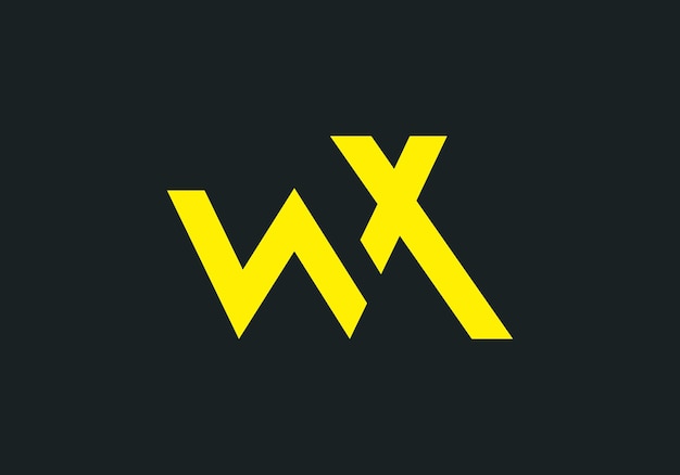 Letra alfabética W X logotipo ícone vetor WX ou XW mínimo e espaço negativo logotipo mínimo