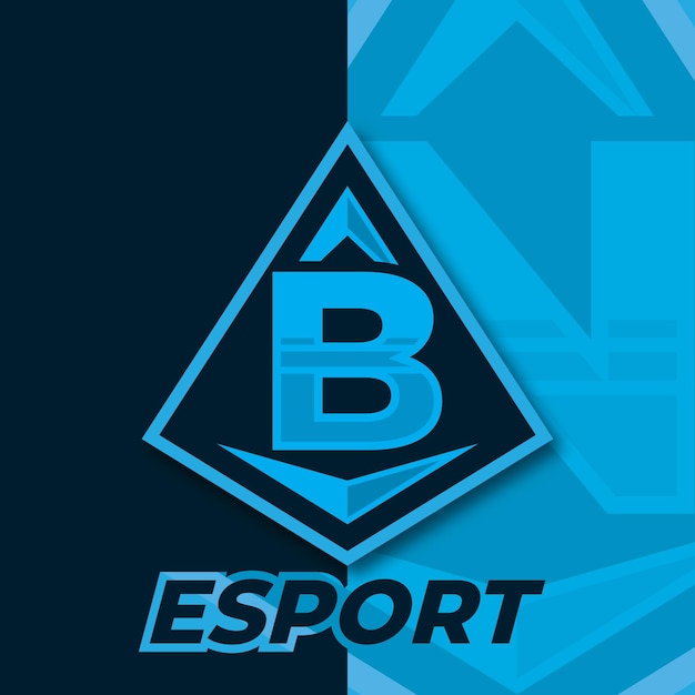 Letra b logotipo esport triângulo modelo de design de logotipo esport distintivo vetor de ilustração de logotipo esport