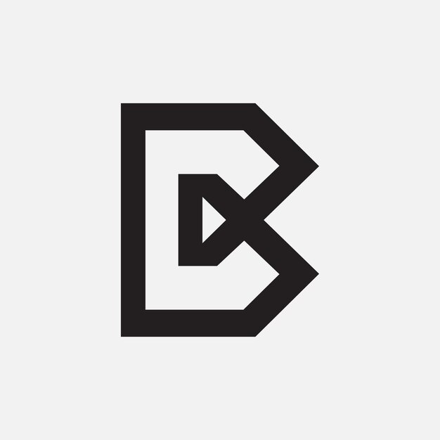 Vetor letra bc ou espaço negativo cb logotipo de monograma criativo