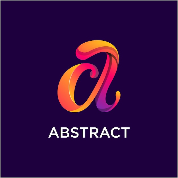 Letra C abstrata com um modelo de logotipo gradiente