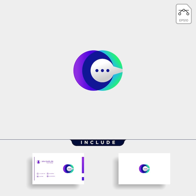 Letra c chat talk logo template vector design mensagem ícone