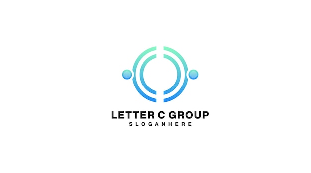 Letra c logotipo gradiente colorido