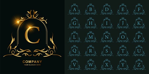 Gold Luxury - Letra V Logotipo De Ornamento Monograma Alfabético